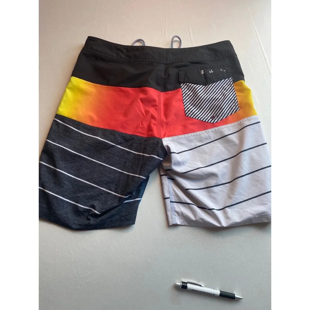 Billabong Platinum X Board Shorts Mens 32 Multi Color Block Striped Swim Trunks